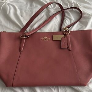 Coach Pink Leather Tote Bag